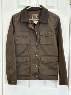 J. Crew Women's Dark Olive Waxed Canvas Utility Jacket XS